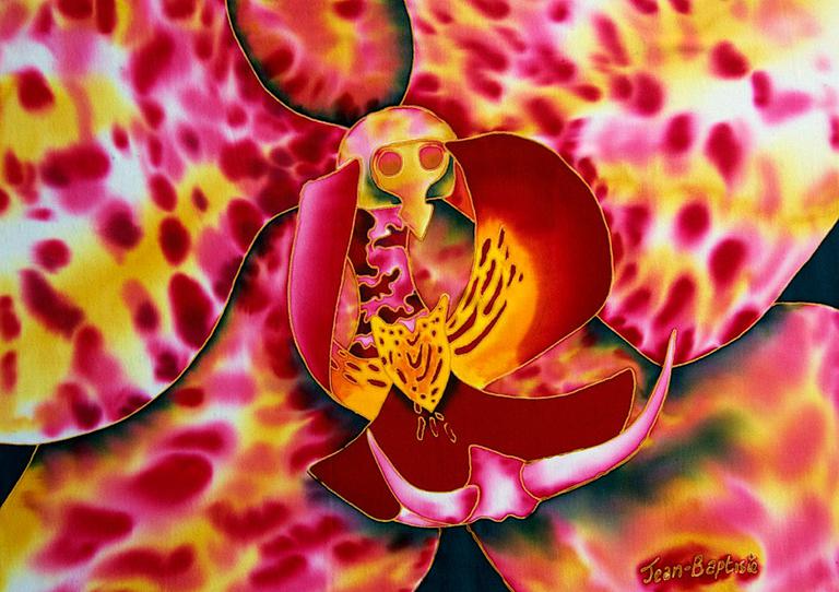 ORCHID SILK PAINTING